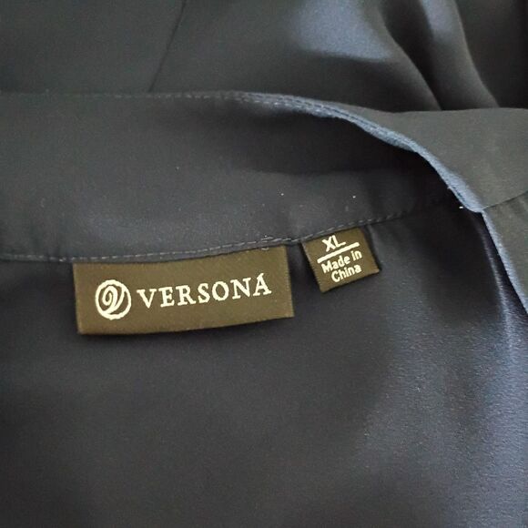 Versona navy‎ women's tie shoulder halter blouse XL - Picture 10 of 10